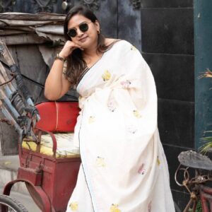 Whimsical Squirrel Embroidered Saree