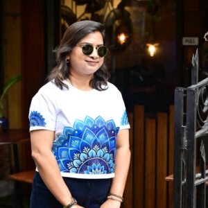 Blue Mandala Printed Crop Top