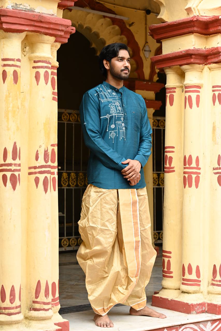 Neelrekha — Hand-Painted Short Kurta - Image 2