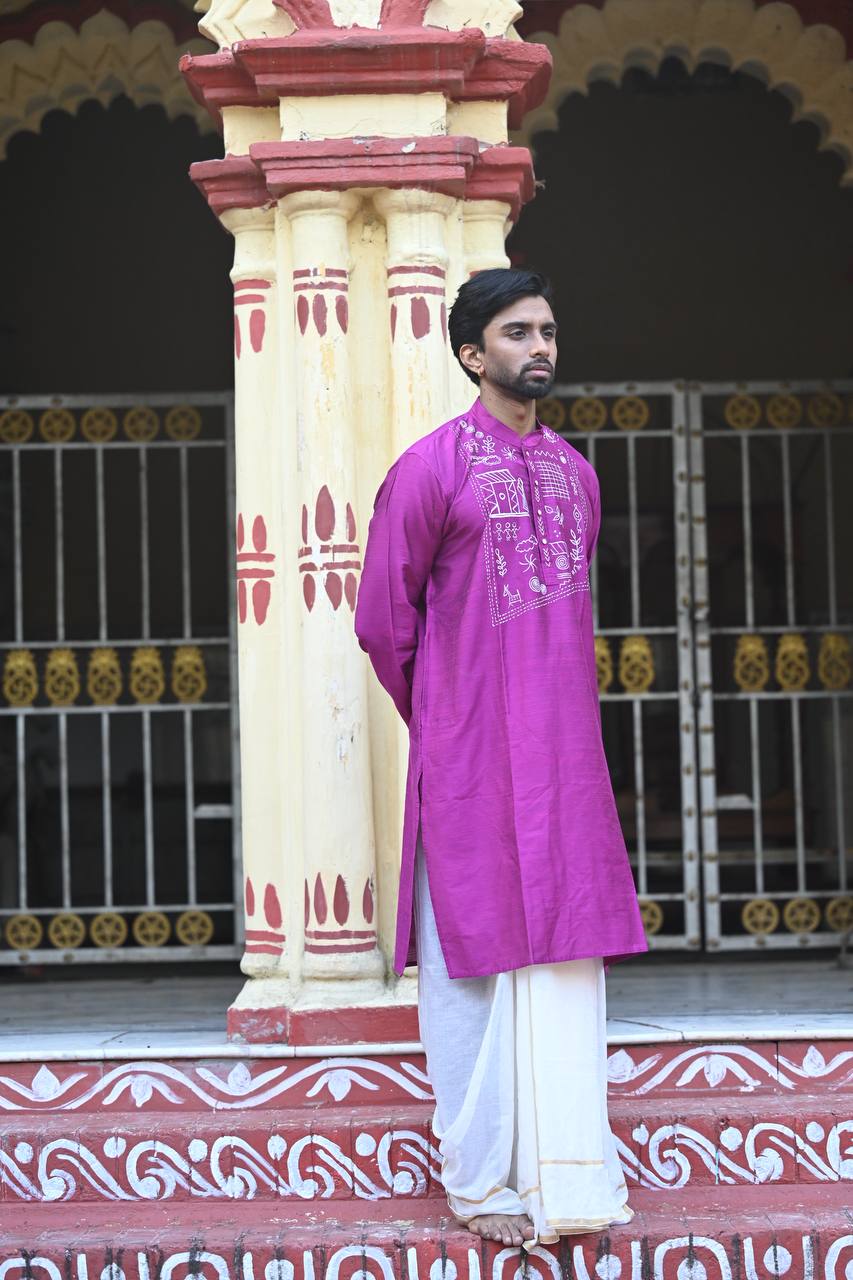 Rongmoy — Hand-Painted Heritage Kurta - Image 3