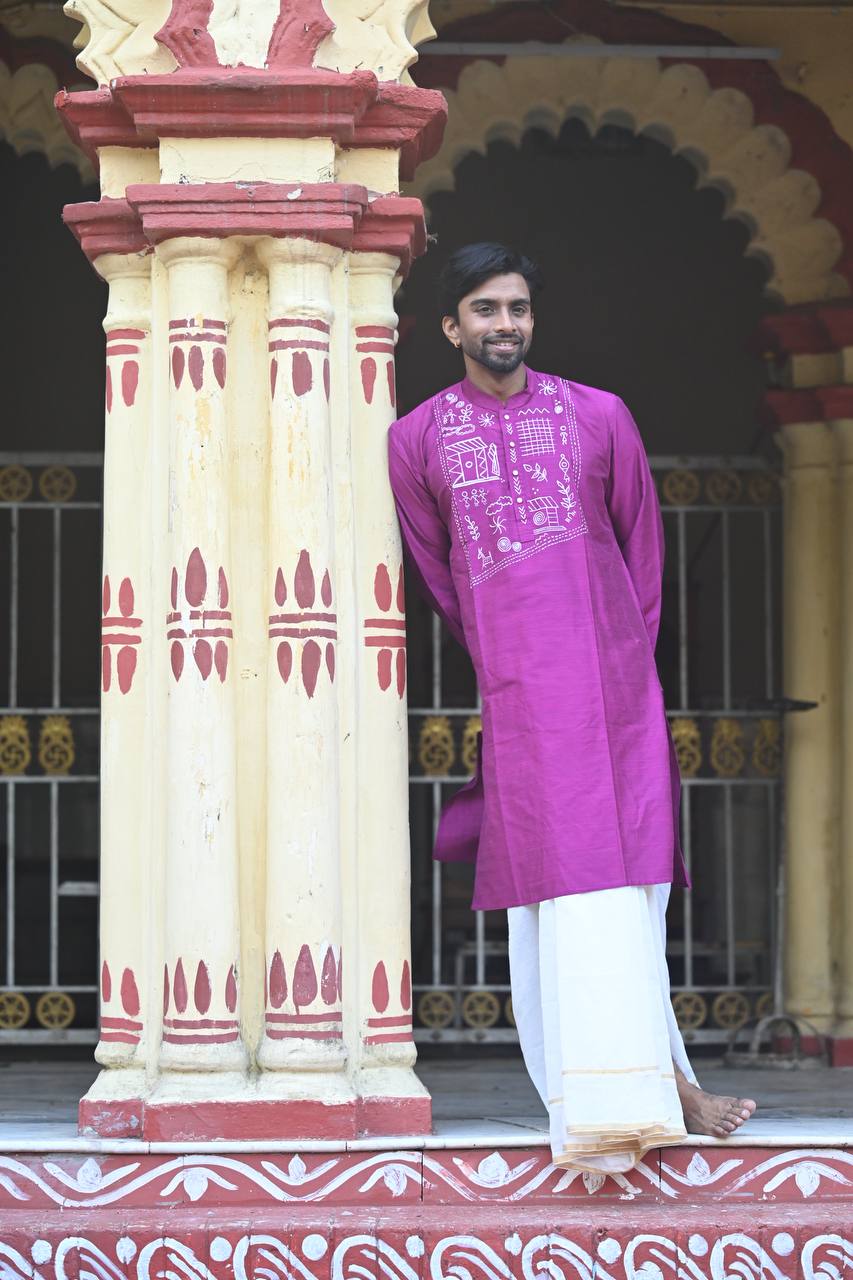 Rongmoy — Hand-Painted Heritage Kurta - Image 4
