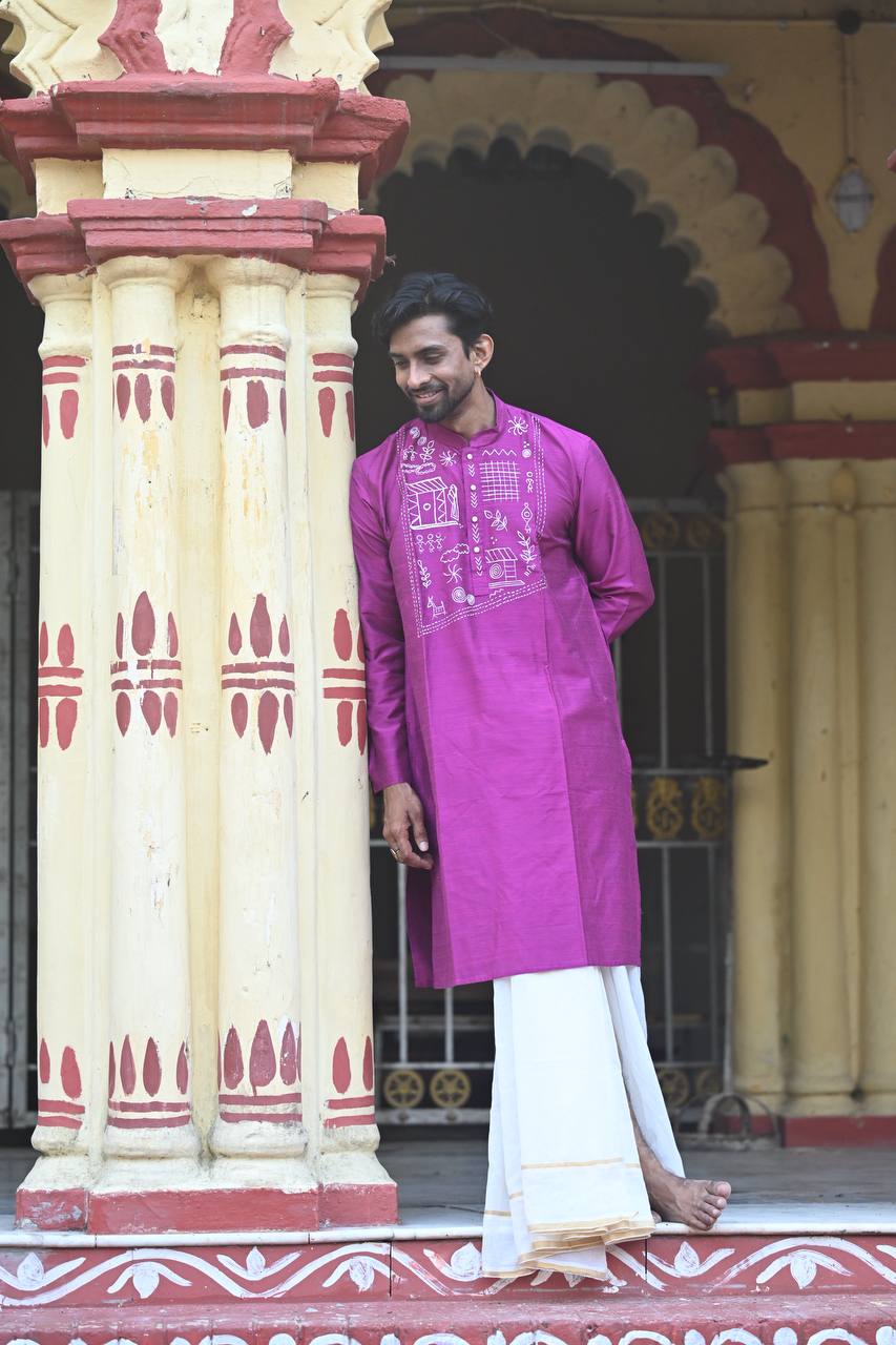 Rongmoy — Hand-Painted Heritage Kurta - Image 5